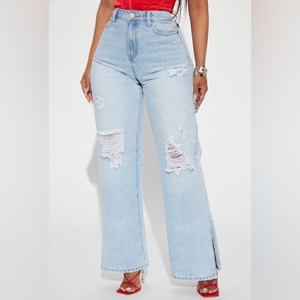 Fashion Nova Just A Crush 90’s Side Slit Jeans